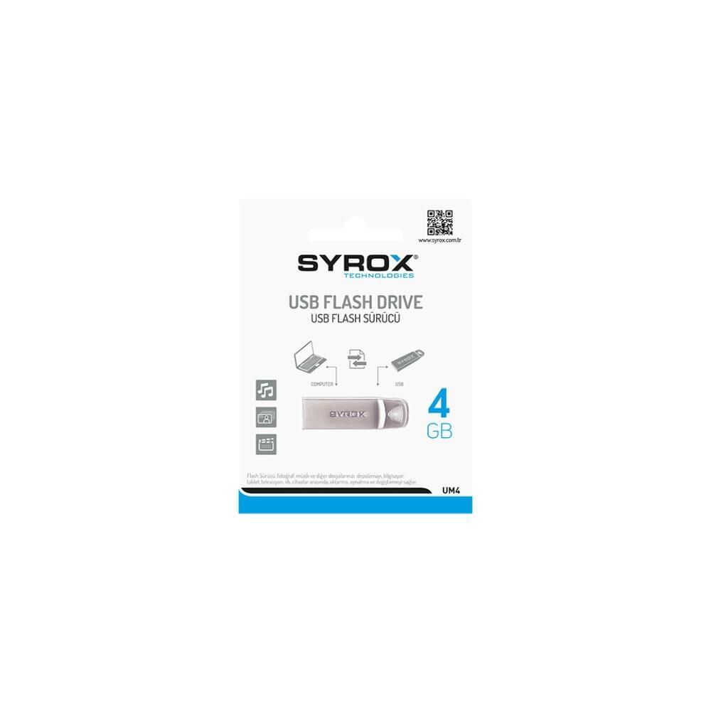 Syrox UM4 Metal USB Flash Bellek 4GB, USB 2.0