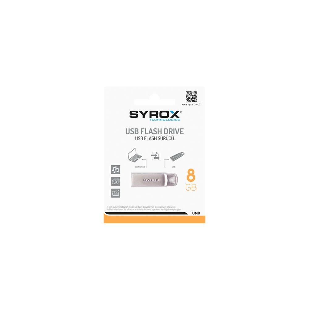 Syrox UM8 Metal USB Flash Bellek 8GB, USB 2.0