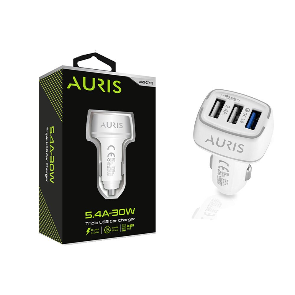 Auris 30W Triple USB Araç Şarj Cihazı ARS-CR05