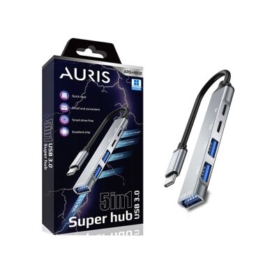 Auris 5-in-1 USB-C Super Hub USB 3.0 - Hızlı ve Çok Yönlü Çözüm